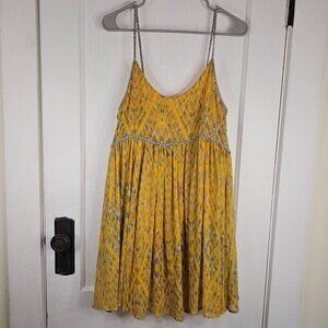 Free People Womens Size Small Mini Dress Sleeveless Spaghetti Rope Strap
